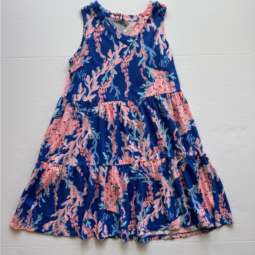 Lilly Pulitzer Dress Girls V-Neck Swing 100% Cotton